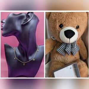 10K Italian Solid Gold Necklace With Bear